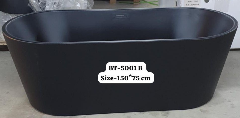 150cm Black Bathtub Free Standing